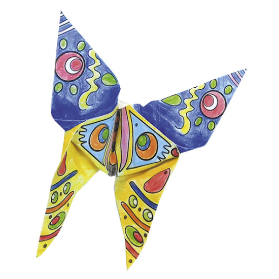 Coloring Origami, Butterflies, 20 sheets 15x15 cm, Fridolin, FR-11384