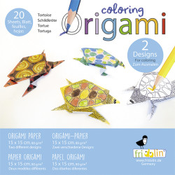 Spalvinimo origami, vėžliai, 20 lapų 15 x 15 cm, Fridolin, FR-11385