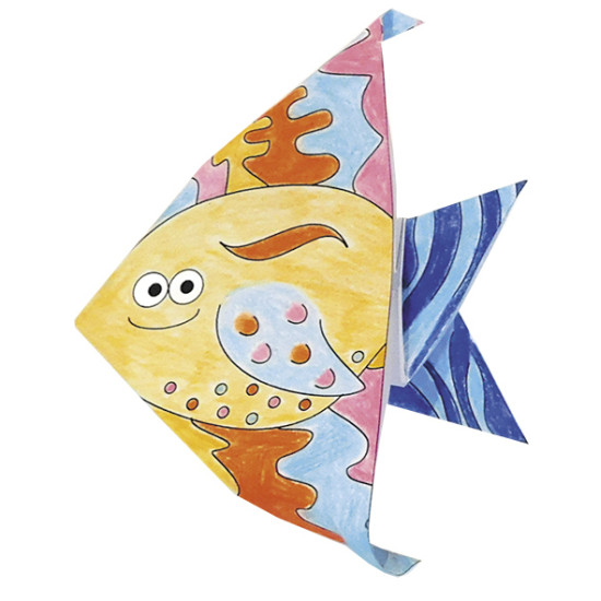 Origami väritys, kalat, 20 arkkia 15 cm x 15 cm, Fridolin, FR-11387