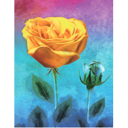 Dimanta mozaīka 40x50 cm, Dzeltenā roze, varvikas, LG227