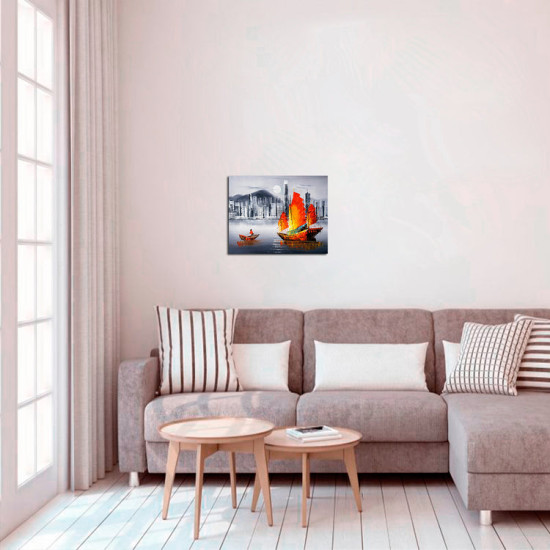 Painting by numbers 40x50 cm, Night Hong Kong, varvikas, MG2164