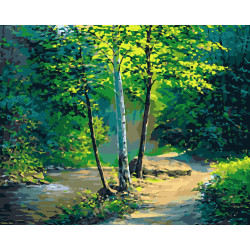 Painting by numbers 40x50 cm, Birches, varvikas, MG2170e