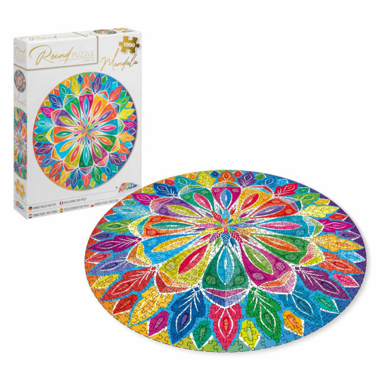 Palapeli, Mandala Pyöreä Palapeli 1000 kpl - Halkaisija 68 cm, Grafix, 1117-400052