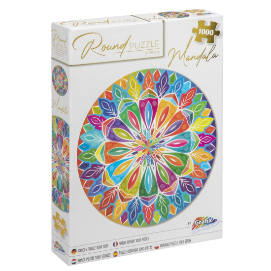 Palapeli, Mandala Pyöreä Palapeli 1000 kpl - Halkaisija 68 cm, Grafix, 1117-400052