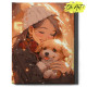 Painting by numbers 40x50 cm, Girl and puppy, Oh-art, ANG998