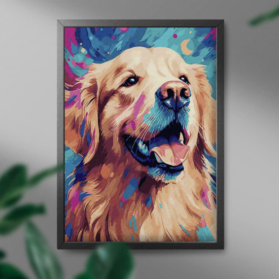 Glezna pēc numuriem 40x50 cm, Laimīgs suns, Oh-art, ANG996