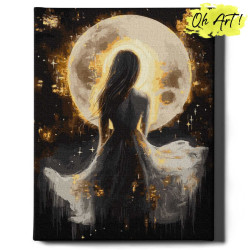 Painting by numbers 40x50 cm, Girl with a Moon, Oh-art, JX1277