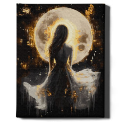 Painting by numbers 40x50 cm, Girl with a Moon, Oh-art, JX1277