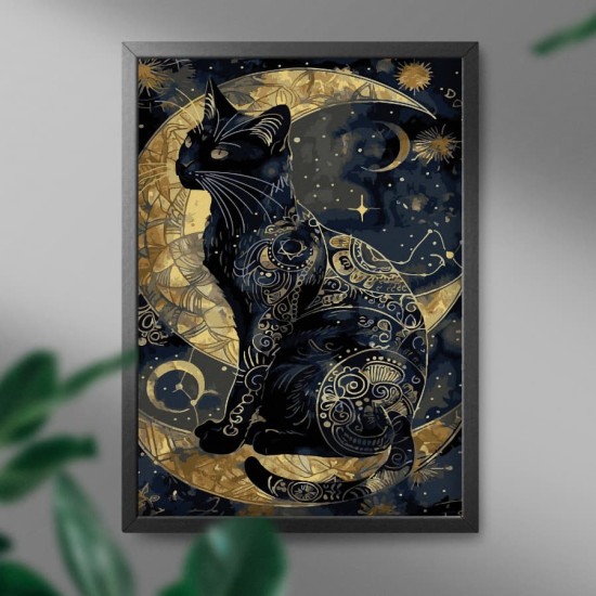 Painting by numbers 40x50 cm, Moon Cat, Oh-art, JXBKG002