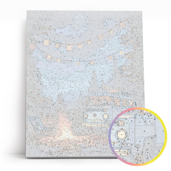Glezna pēc numuriem 40x50 cm, Uguns gaisma un Zvaigžņu gaisma, varvikas, MG2508e