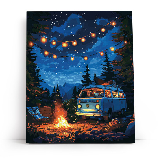 Glezna pēc numuriem 40x50 cm, Uguns gaisma un Zvaigžņu gaisma, varvikas, MG2508e
