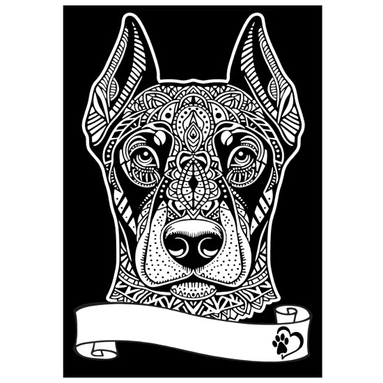 Colorvelvet, Pieni kuva A4 flomastereilla, Dobermann, SD1F