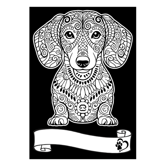 Colorvelvet, Small picture A4 with markers, Dachshund, SD11F