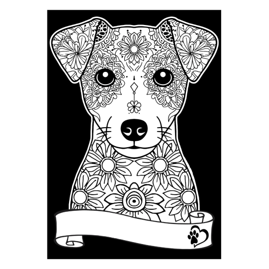 Colorvelvet, Pieni kuva A4 flomastereilla, Jack russell, SD14F