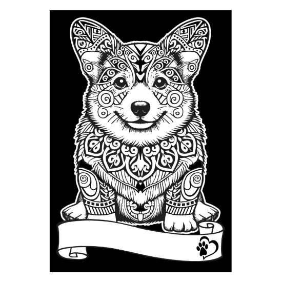 Colorvelvet, Pieni kuva A4 flomastereilla, Corgi, SD21F