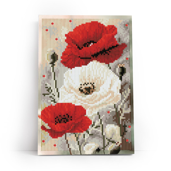 Diamond painting 20x30 cm, Blooming Poppies, varvikas, LC063e