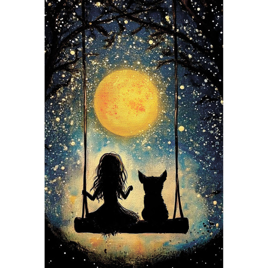 Glezna pēc numuriem 20x30 cm, Sapņi zem mēness, varvikas, MC1154e