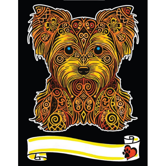 Colorvelvet, Mažas paveiksliukas A4 su flomasteriais, Jorkšyro terjeras, SD7F