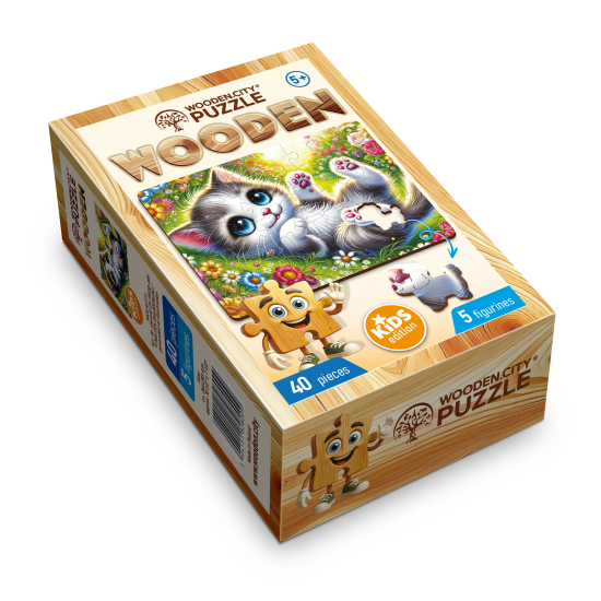 Koka puzle, Jauks kaķēns (40 gab.), woodencity, CH 99130-MH