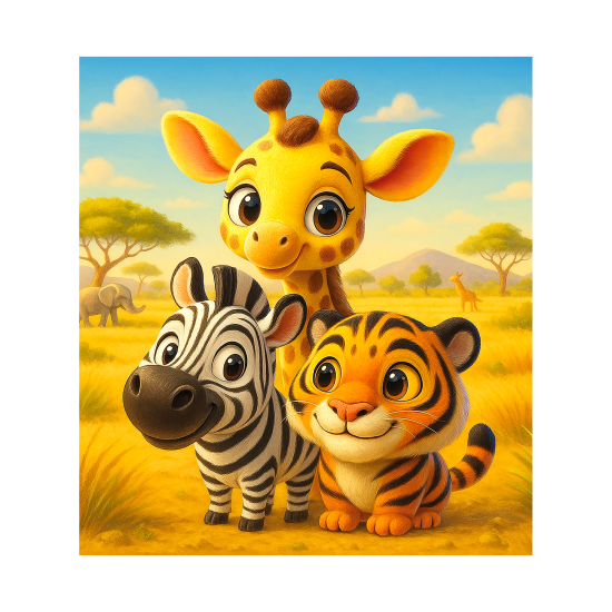 Wooden puzzle, Wildlife buddies (20 pcs), woodencity, CH 99053-SV
