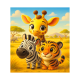 Wooden puzzle, Wildlife buddies (20 pcs), woodencity, CH 99053-SV