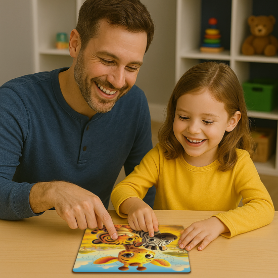 Wooden puzzle, Wildlife buddies (20 pcs), woodencity, CH 99053-SV