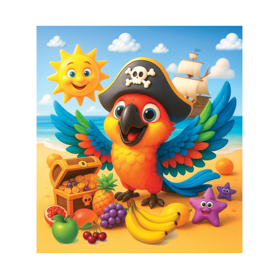 Medinė dėlionė, Piratas papūga (20 vnt), woodencity, CH 99052-SV