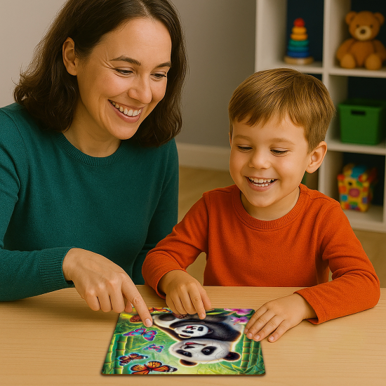Koka puzle, Panda tauriņa ceļojums (20 gab), woodencity, CH 99057-SV