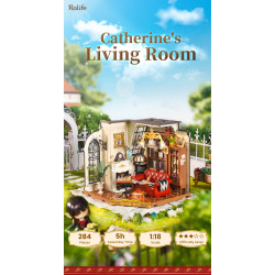 3D Miniatyyri nukkekoti, Catherinen olohuone, Rolife, DG175