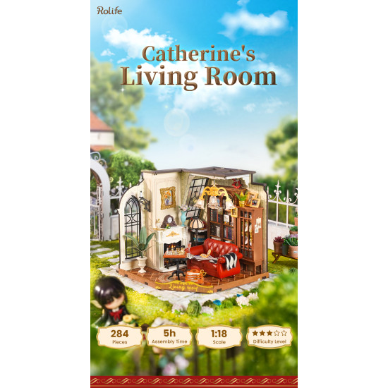 3D Miniatyyri nukkekoti, Catherinen olohuone, Rolife, DG175
