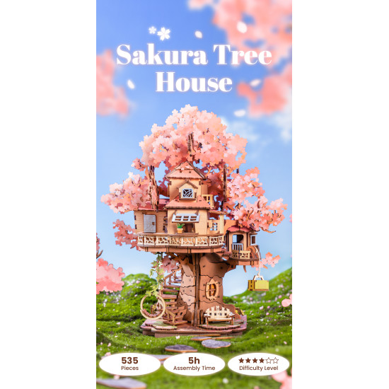 3D Wooden Puzzles, Sakura Tree House, Rolife, TGS04