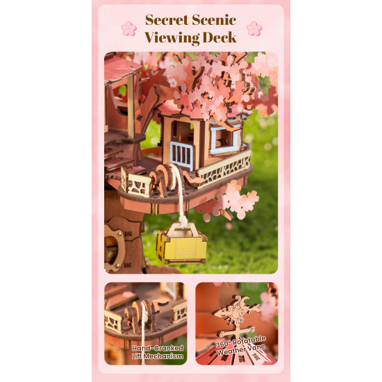3D Wooden Puzzles, Sakura Tree House, Rolife, TGS04