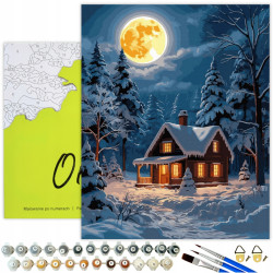 Glezna pēc numuriem 40x50 cm, Ziemas nakts, Oh-art, ANG1050