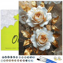 Painting by numbers 40x50 cm, Golden roses, Oh-art, JX1343