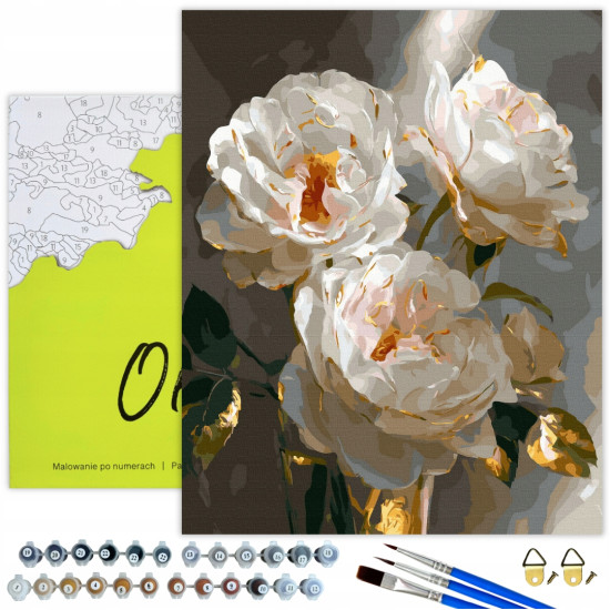 Glezna pēc numuriem 40x50 cm, Elegantas peonijas, Oh-art, JX1344