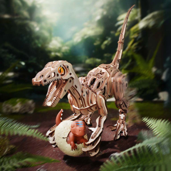 3D Wooden Puzzles, Velociraptor, ROKR, LD01