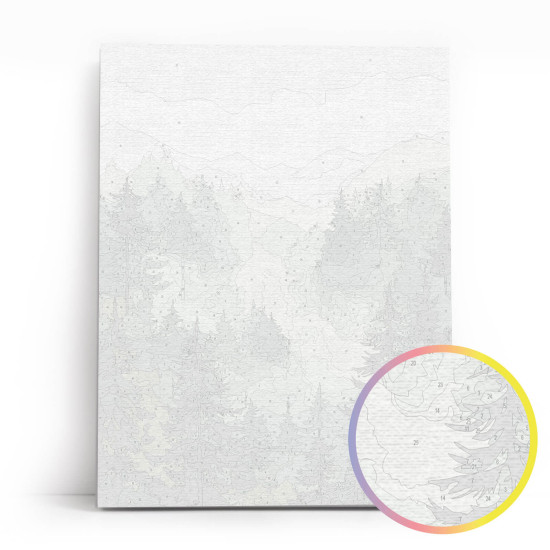 Glezna pēc numuriem, Miglainais mežs, 30x40, Varvikas, ME1190e