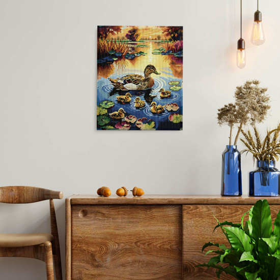 Dimantu mozaīka, Pīļu ģimene, 40x50, Varvikas, LG399e