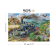 Wooden puzzle, Railway, 500 pcs, woodencity, US W 505-0055-L