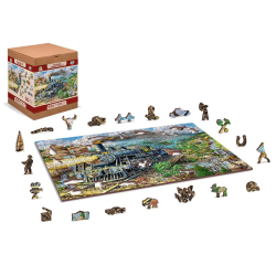 Medinė dėlionė, Geležinkelis, 500 det., woodencity, US W 505-0055-L