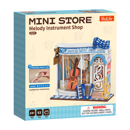 3D Miniatuurmaja komplekt, Melody Instrument Shop, robotime, DS047