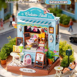 3D Miniatūrās mājas komplekts, Gelato Stall, robotime, DS052