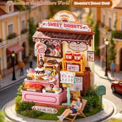 3D Miniatuurmaja komplekt, Sweetie’s Donut Shop, robotime, DS051
