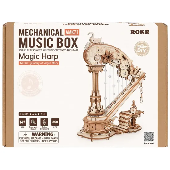 3D Wooden Puzzles, Magic Harp, robotime, AMK71