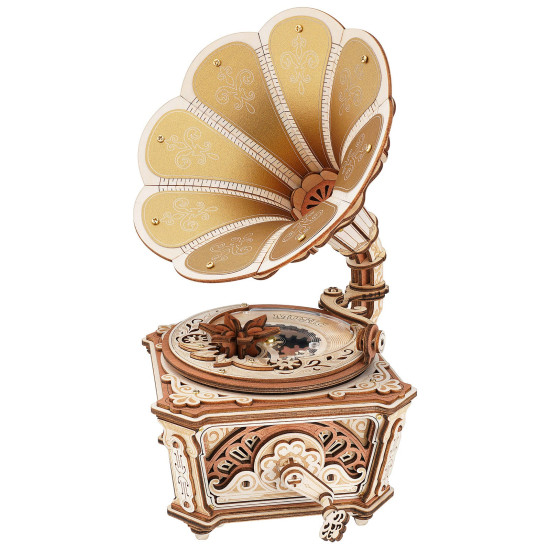 Medinė 3D dėlionė, Diva Gramophone, robotime, AMK82