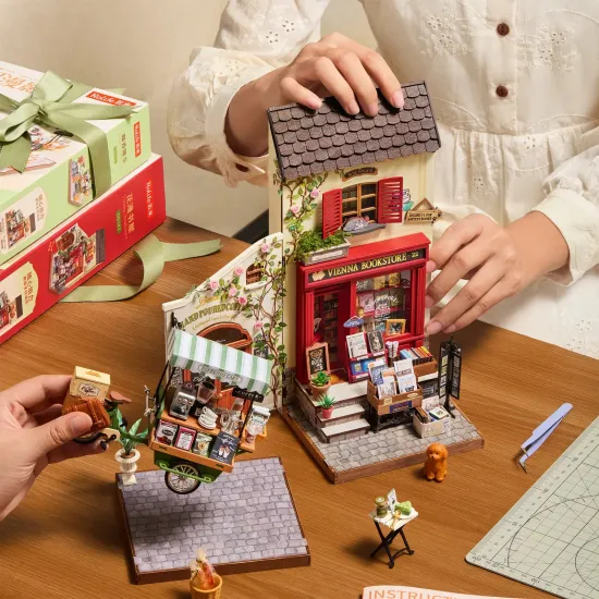 3D Miniatūrās mājas komplekts, Aromatic Coffee Cart, robotime, DG182
