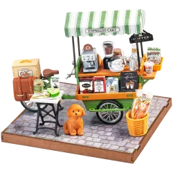 3D Miniatūrās mājas komplekts, Aromatic Coffee Cart, robotime, DG182
