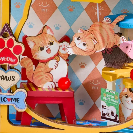3Д Миниатюрный домик, Pawfect Pet Shop, robotime, DS045