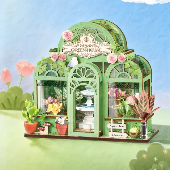 3Д Миниатюрный домик, Green Fountain Garden, robotime, DS049
