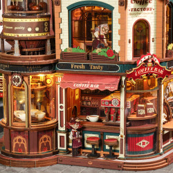 3D Miniatuurmaja komplekt, Dream Coffee Factory, robotime, EAB02